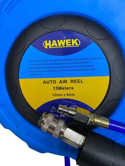 Автоматична макара с маркуч за въздух HAWEK , 15м 8х12мм - HW-1022
