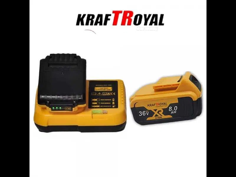 Aкумулаторен ъглошлайф KraftRoyal 36V 8,0 Ah 2 батерии зарядно в куфар